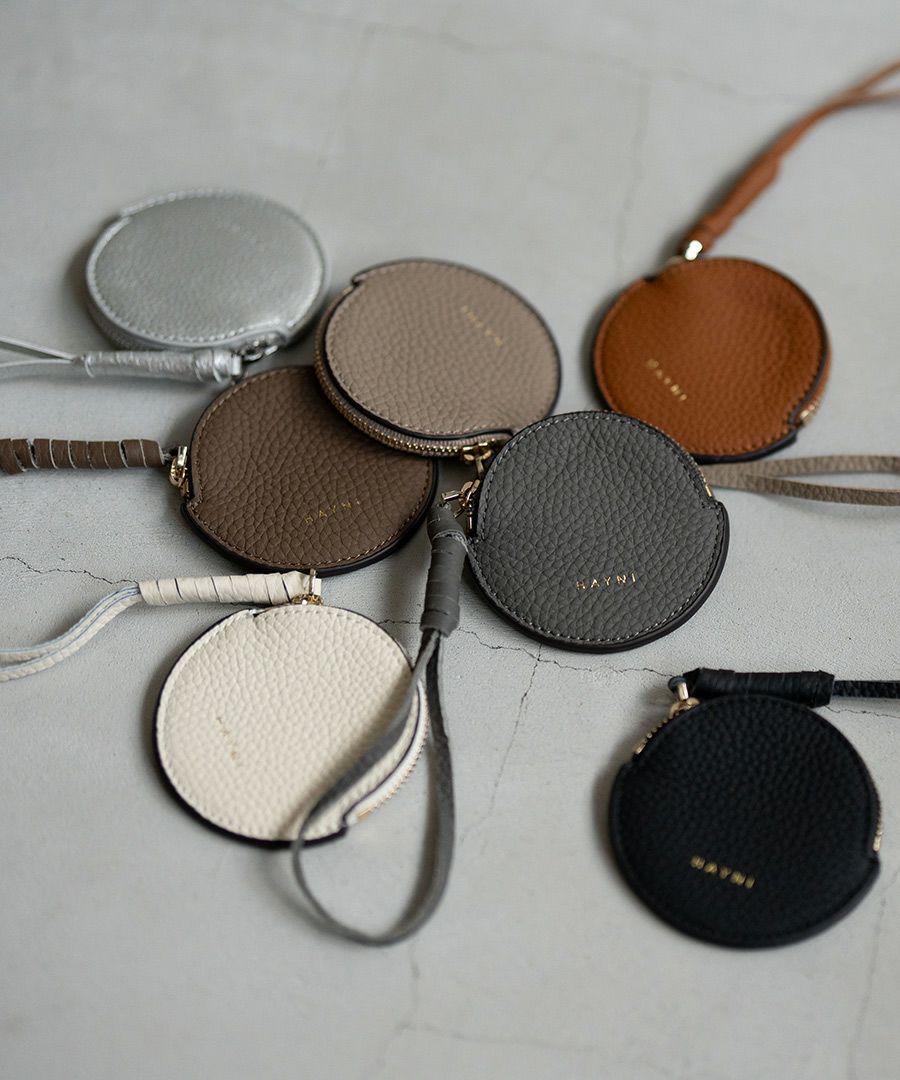 本革 丸型 バッグチャーム コインケース Marl マール
