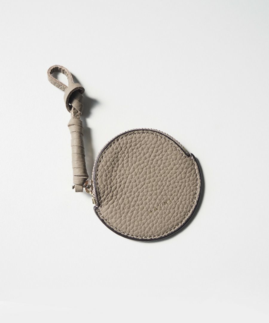 本革 丸型 バッグチャーム コインケース Marl マール トープ