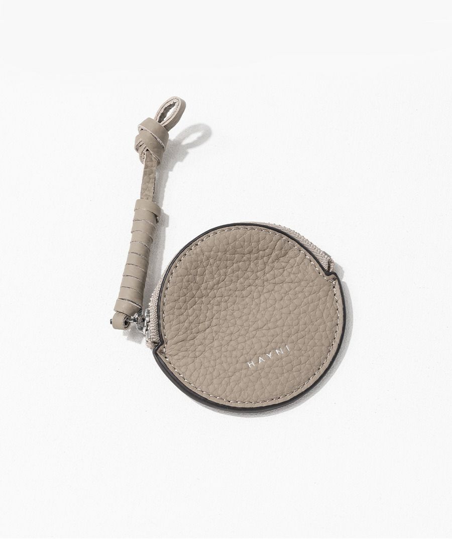 本革 丸型 バッグチャーム コインケース Marl マール キャメル