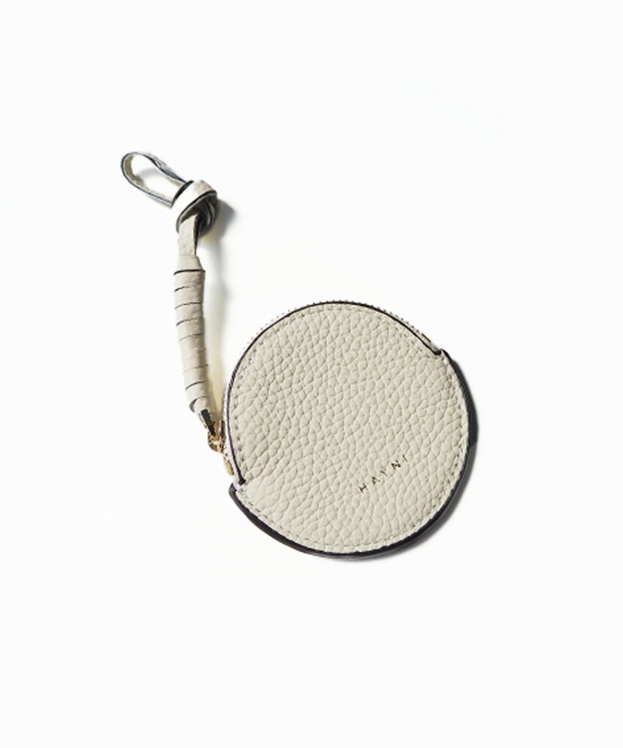 本革 丸型 バッグチャーム コインケース Marl マール グレージュ