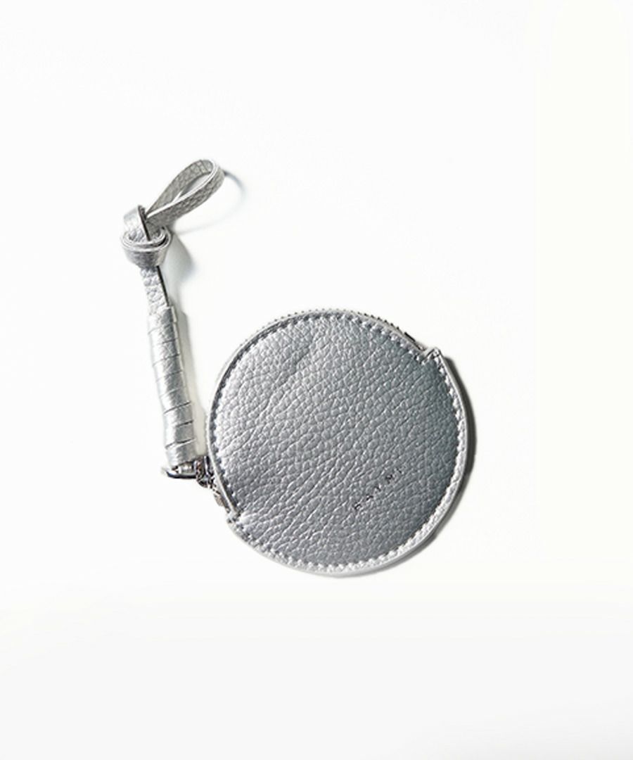 本革 丸型 バッグチャーム コインケース Marl マール グレージュ