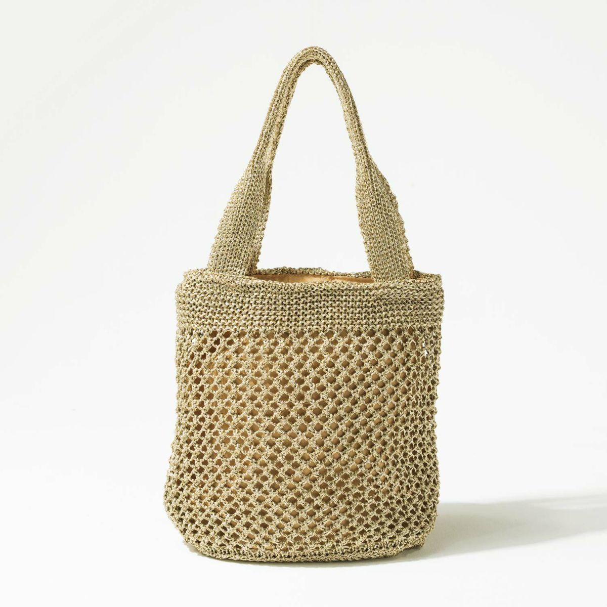 メタリックコード編みトートバッグ Lunemia ルナミア ゴールド