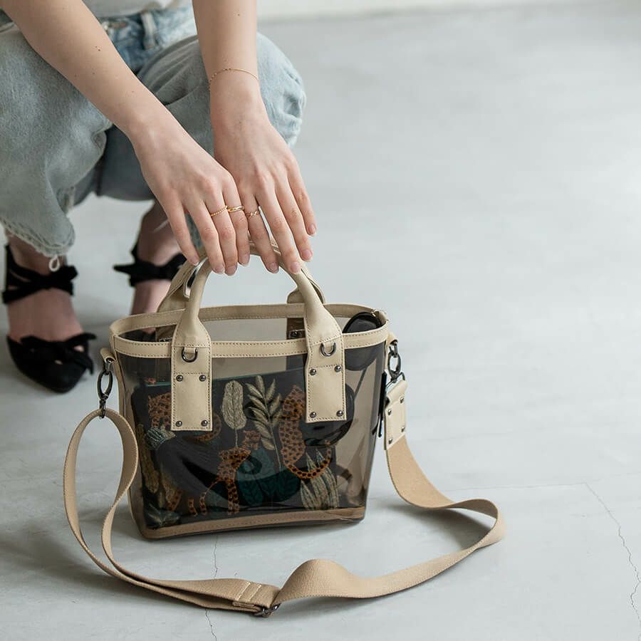 2wayクリアバッグ PVC ビニールバッグ Ganabie ガナビー Sサイズ