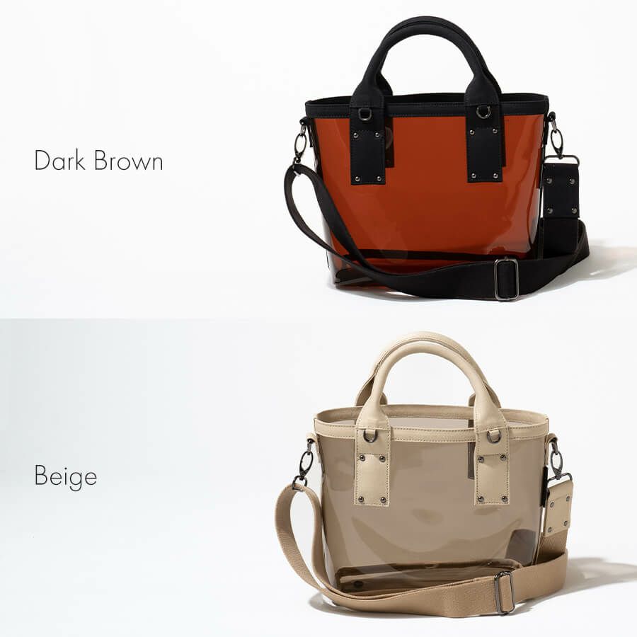 2wayクリアバッグ PVC ビニールバッグ Ganabie ガナビー Sサイズ