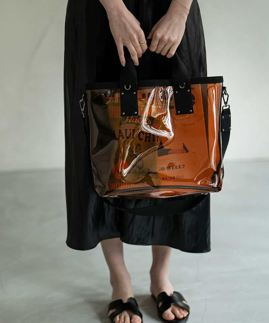 2wayクリアバッグ PVC ビニールバッグ Ganabie ガナビー Mサイズ【第2世代・在庫限り】