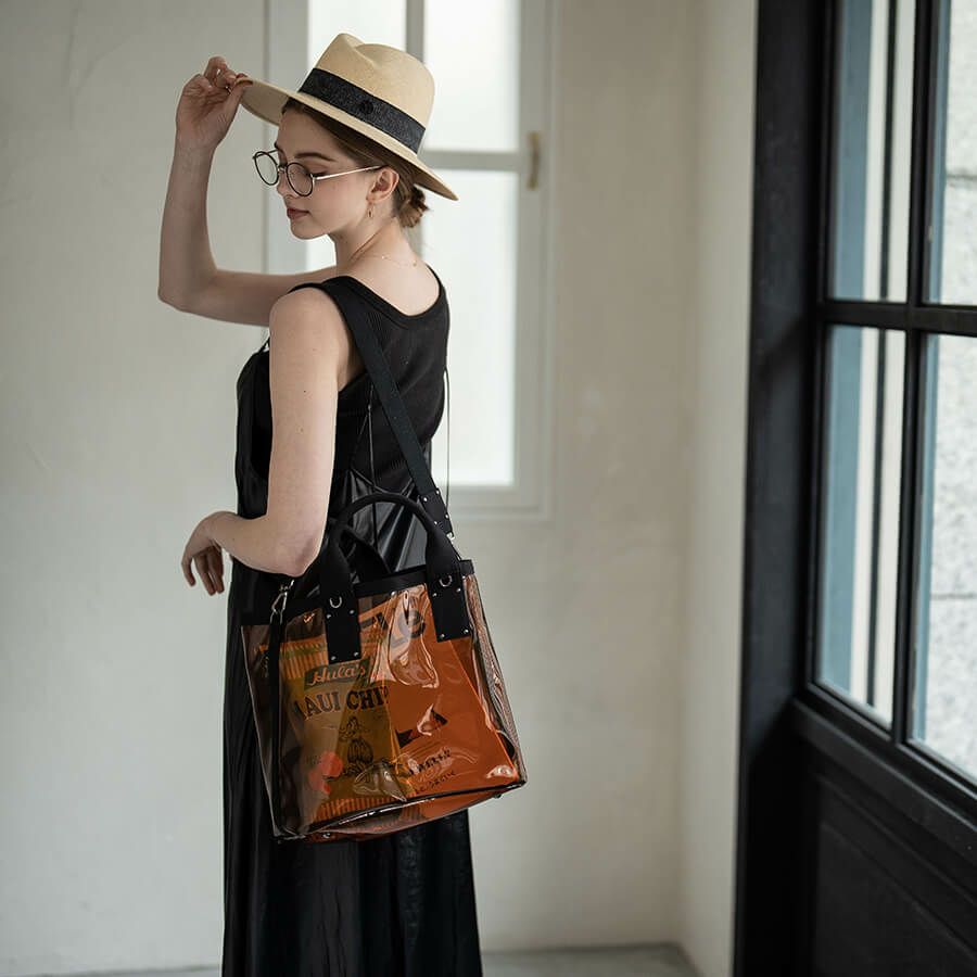 2wayクリアバッグ PVC ビニールバッグ Ganabie ガナビー Mサイズ【第2世代・在庫限り】