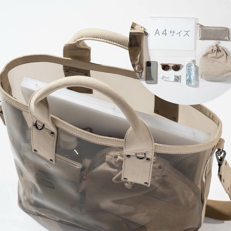 2wayクリアバッグ PVC ビニールバッグ Ganabie ガナビー Mサイズ【第2世代・在庫限り】