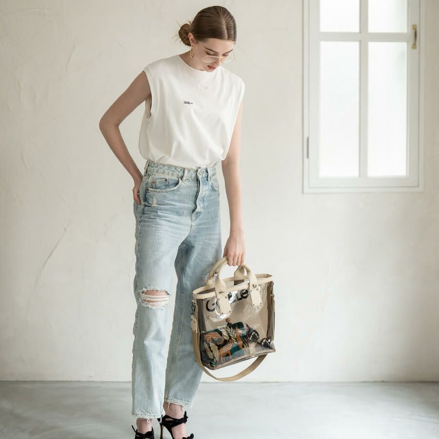 2wayクリアバッグ PVC ビニールバッグ Ganabie ガナビー Mサイズ【第2世代・在庫限り】