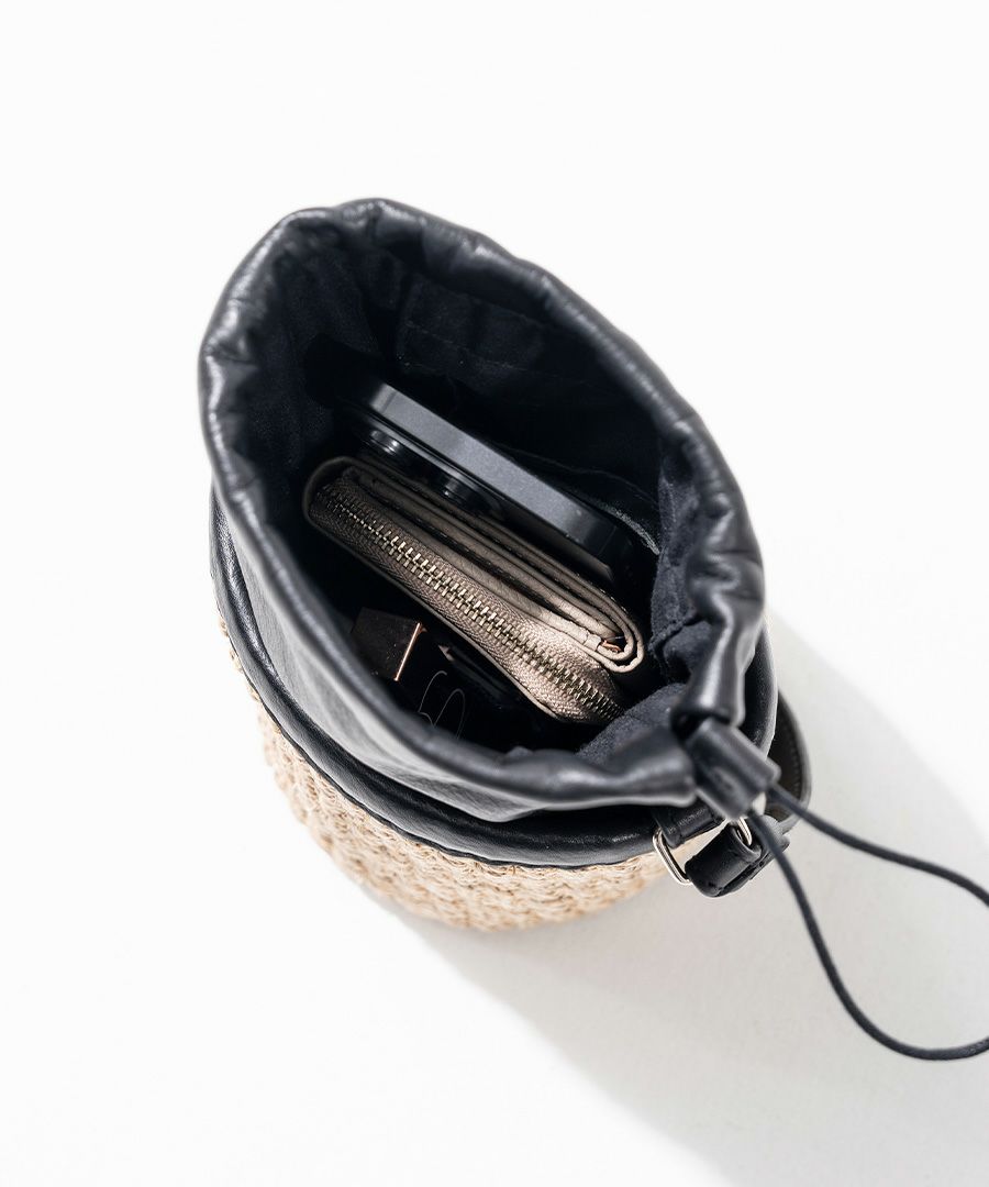 HAYNI別注 チェーンショルダー かごバッグ POMTATA ポンタタ ポケット付きかごバッグ