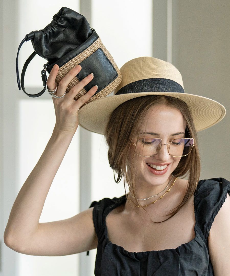 HAYNI別注 チェーンショルダー かごバッグ POMTATA ポンタタ ポケット付きかごバッグ