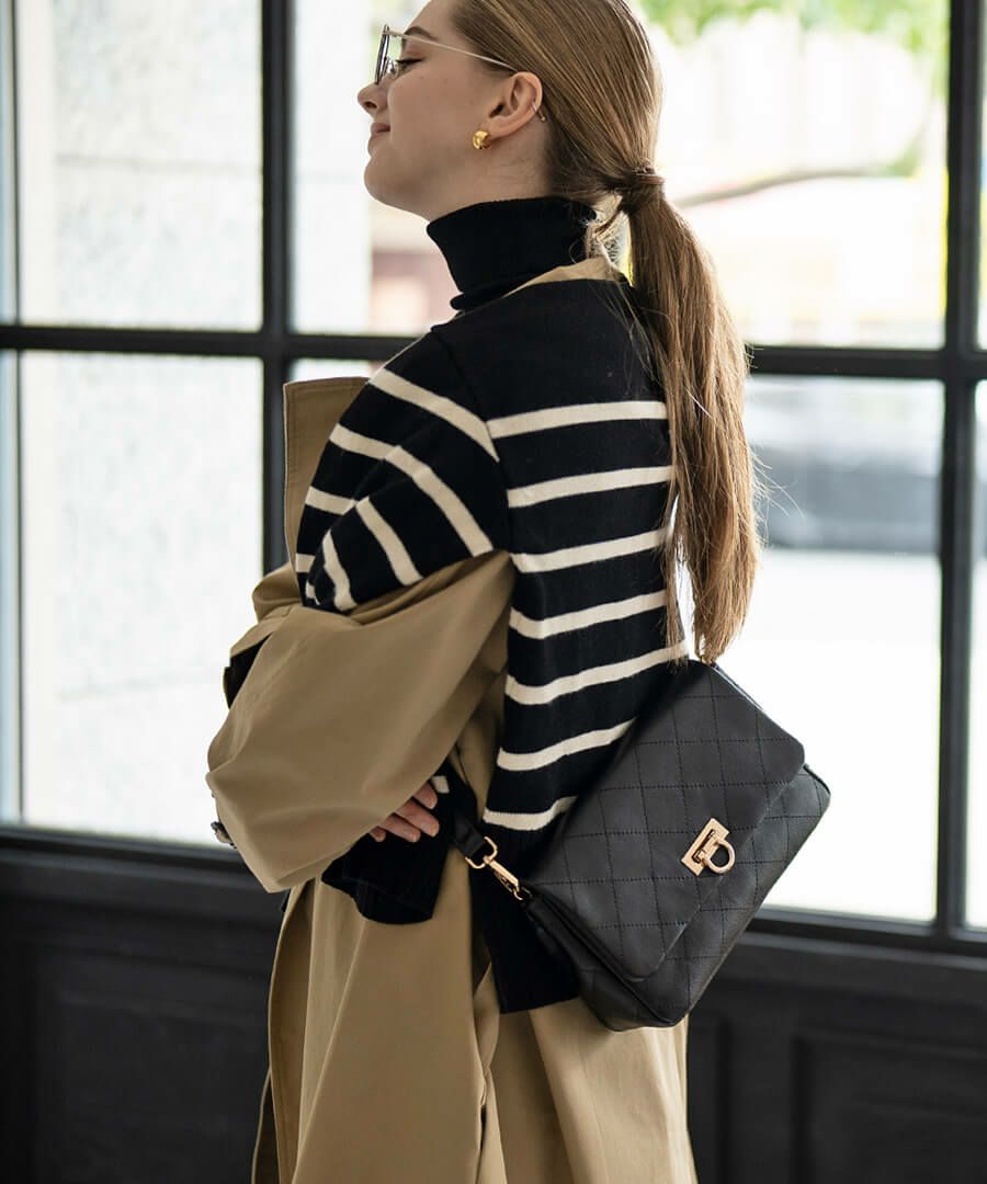 本革 チェーンバッグ ショルダー2種類付属 Baldone バルドーネ Mサイズ【第1世代・在庫限り】 ブラック