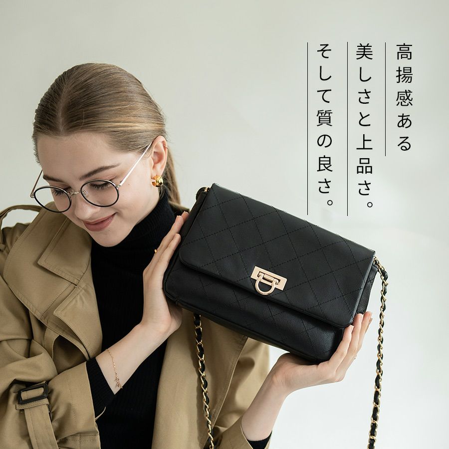 本革 チェーンバッグ ショルダー2種類付属 Baldone バルドーネ Mサイズ【第1世代・在庫限り】 ブラック