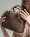 本革 2way スクエア ハンドバッグ ショルダーバッグ Carret カレ ブラック