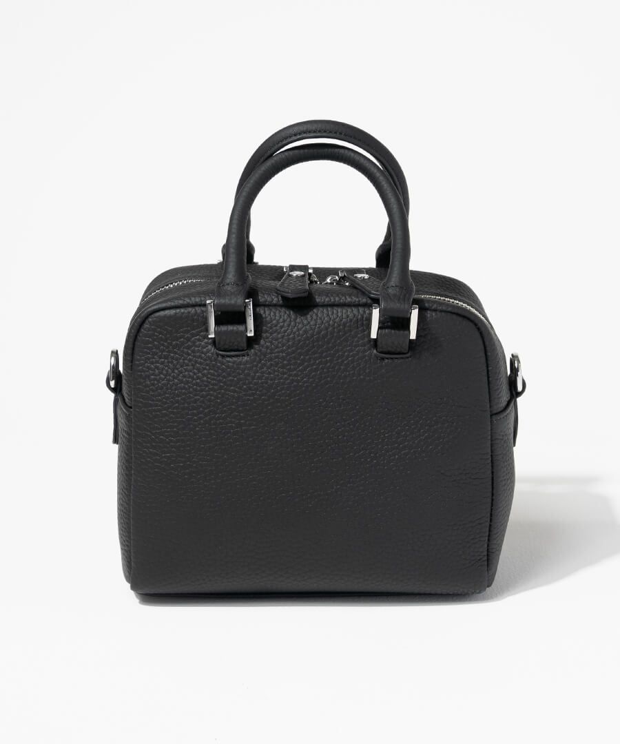 本革 2way スクエア ハンドバッグ ショルダーバッグ Carret カレ ブラック