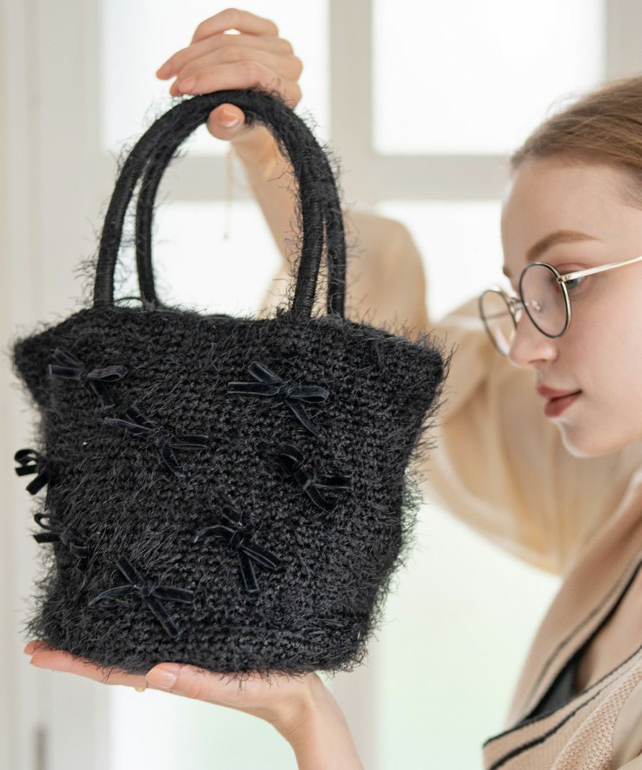 シャギー×リボン トートバッグ　Rubante ルバンテ