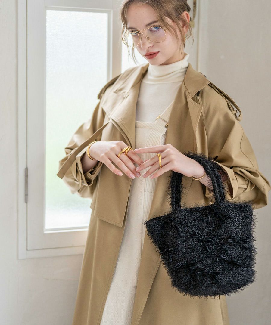 シャギー×リボン トートバッグ　Rubante ルバンテ