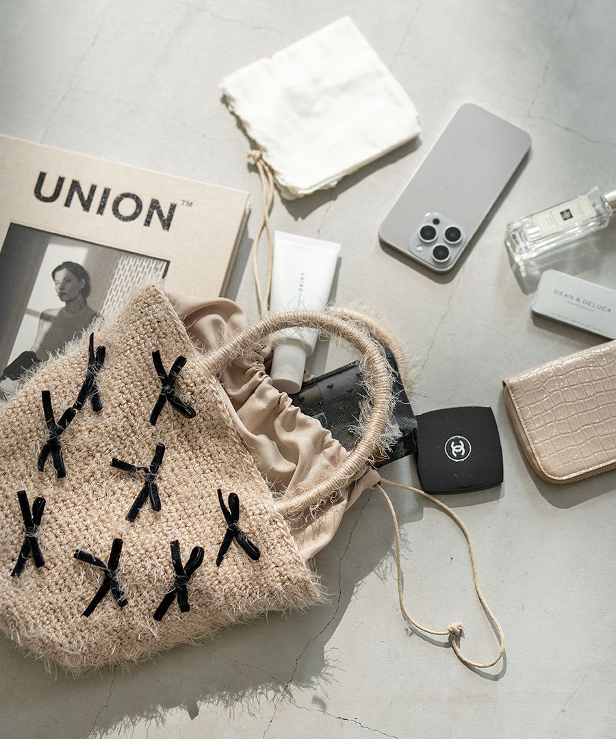 シャギー×リボン トートバッグ　Rubante ルバンテ