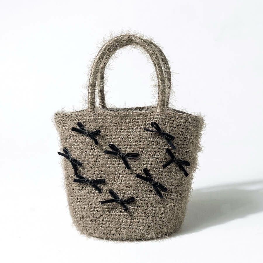 シャギー×リボン トートバッグ　Rubante ルバンテ