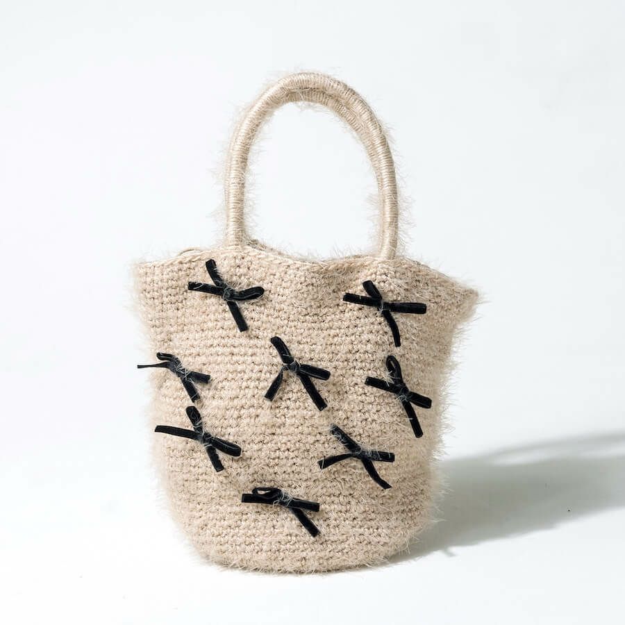 シャギー×リボン トートバッグ　Rubante ルバンテ