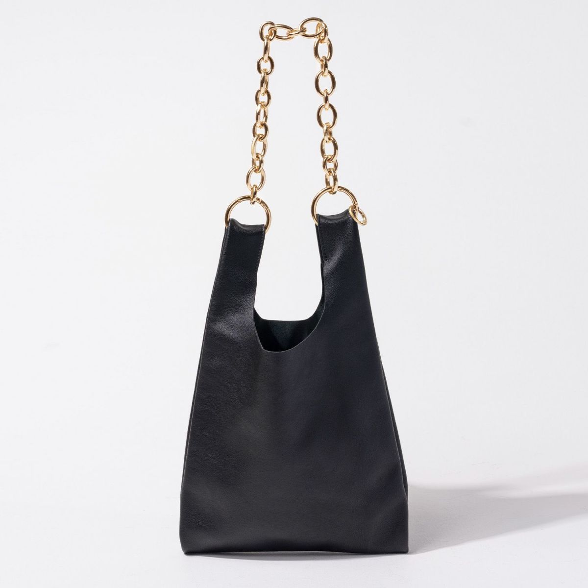 本革 2way　ハンドバッグ Gillda ジルダ  ブラック(ゴールド金具)