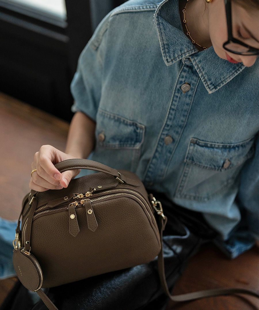 本革 2way ショルダーバッグ ハンドバッグ ボストンバッグ　Rumie ルミエ