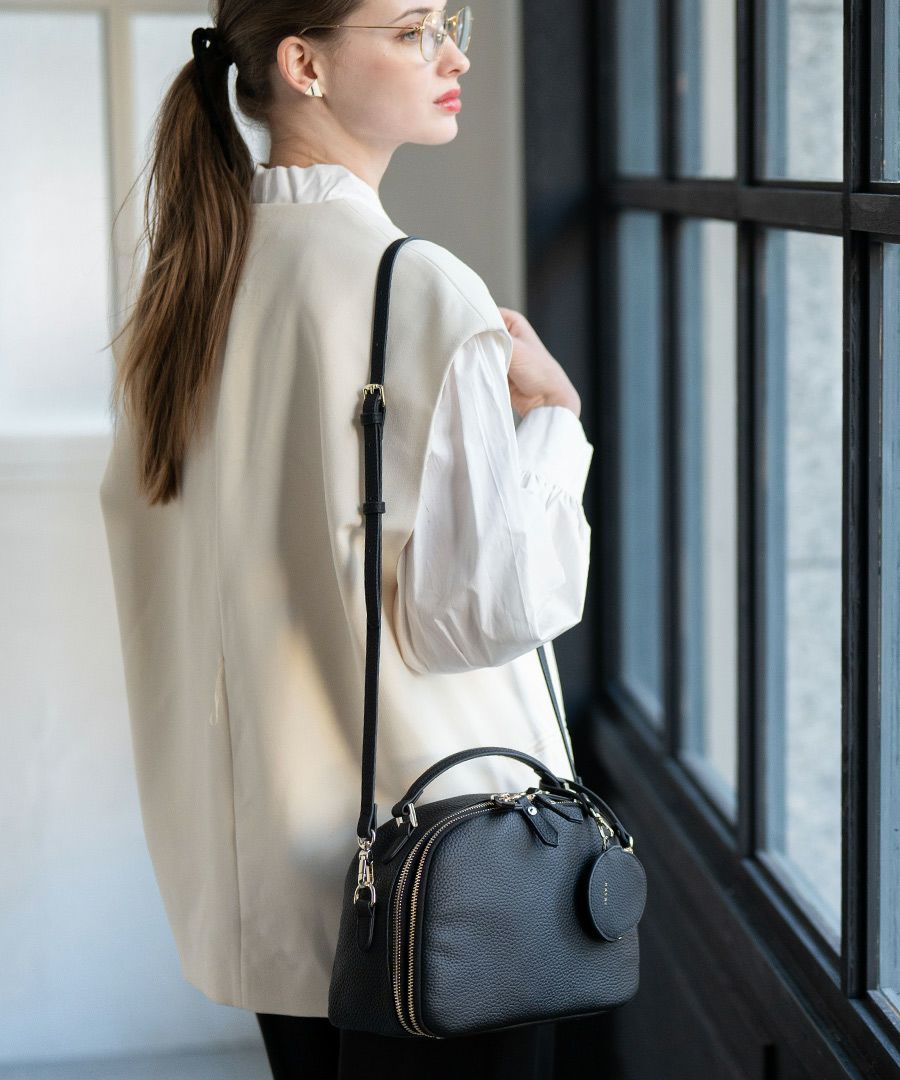 本革 2way ショルダーバッグ ハンドバッグ ボストンバッグ　Rumie ルミエ