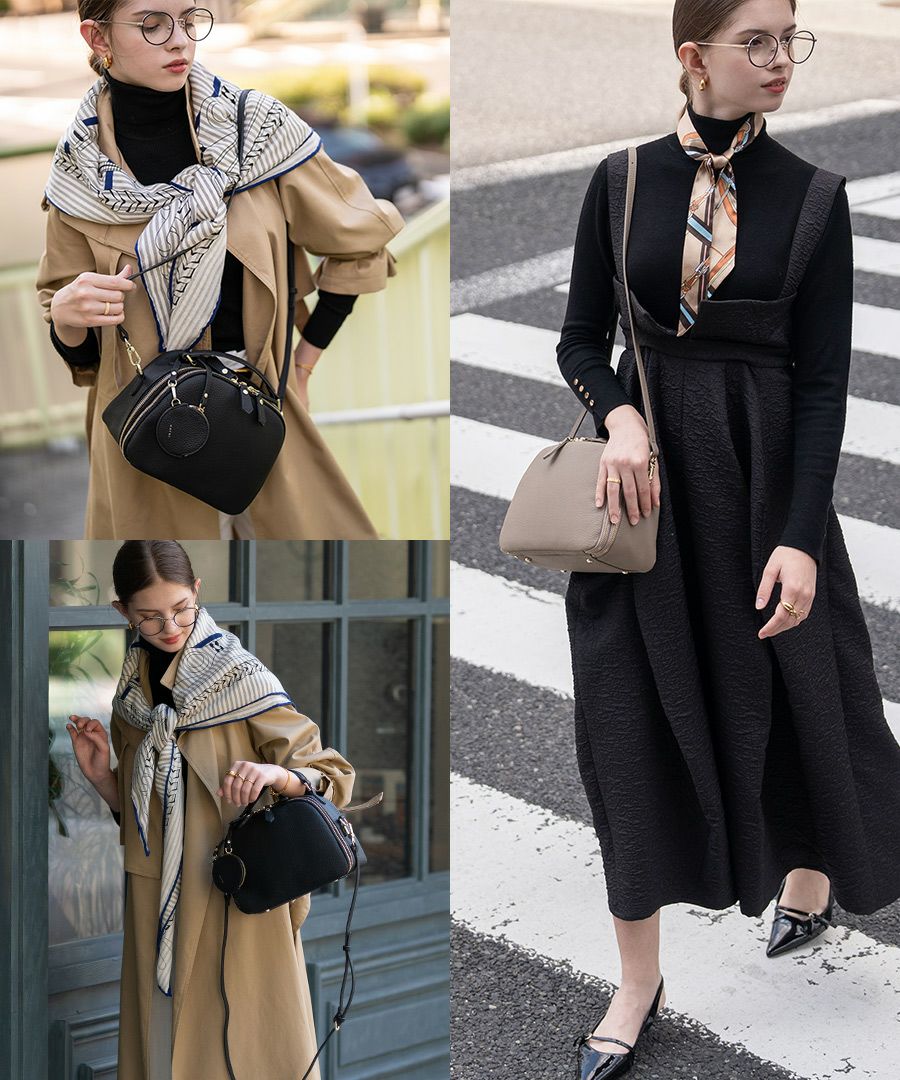 本革 2way ショルダーバッグ ハンドバッグ ボストンバッグ　Rumie ルミエ