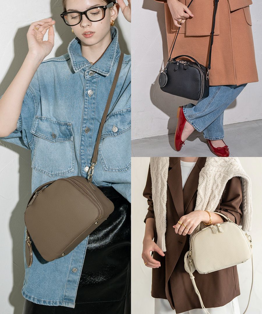 本革 2way ショルダーバッグ ハンドバッグ ボストンバッグ　Rumie ルミエ