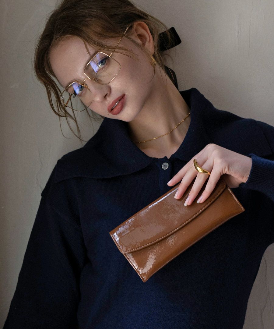 本革　エナメル 長財布 POMTATA ポンタタ ロングウォレット 長財布 エナメル