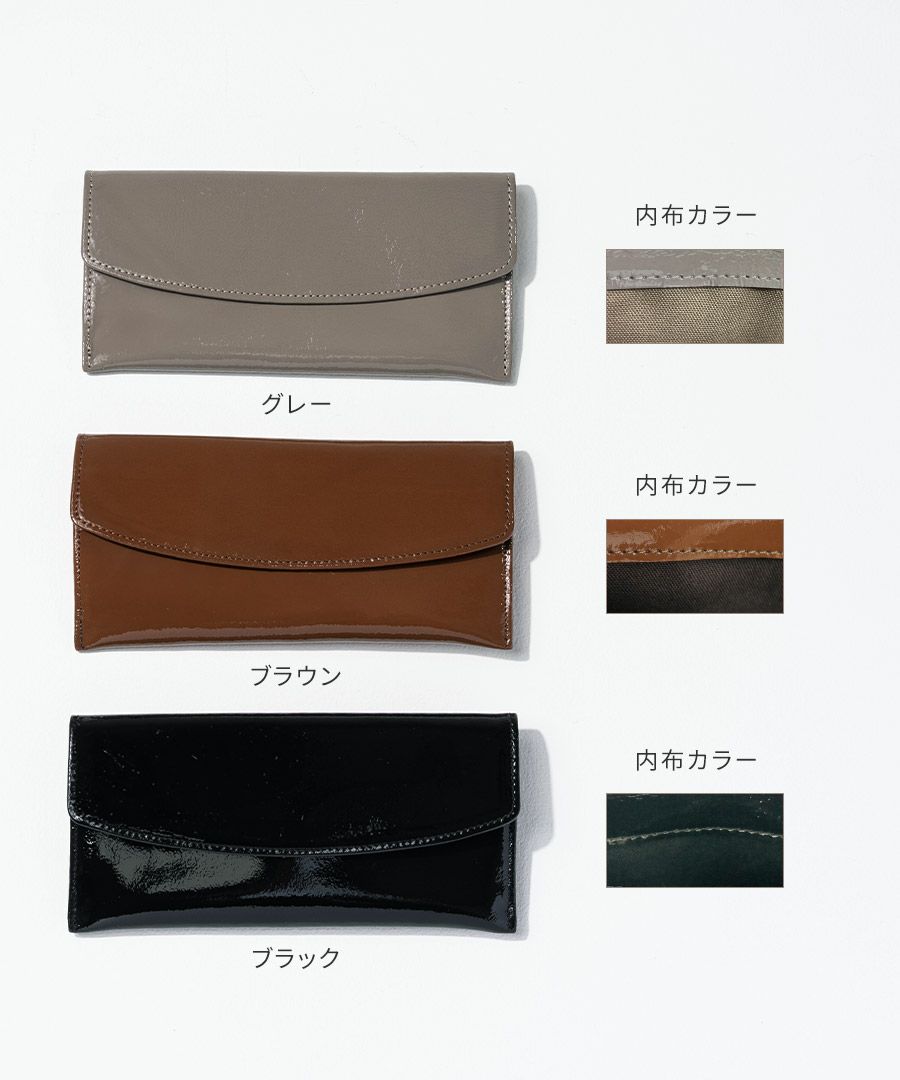 本革　エナメル 長財布 POMTATA ポンタタ ロングウォレット 長財布 エナメル