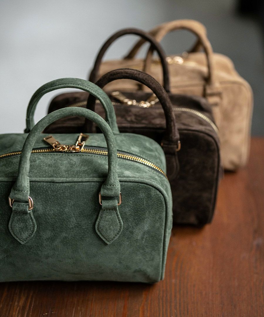 本革 スエード ミニボストンバッグ Baby Donusa ベイビードヌサ