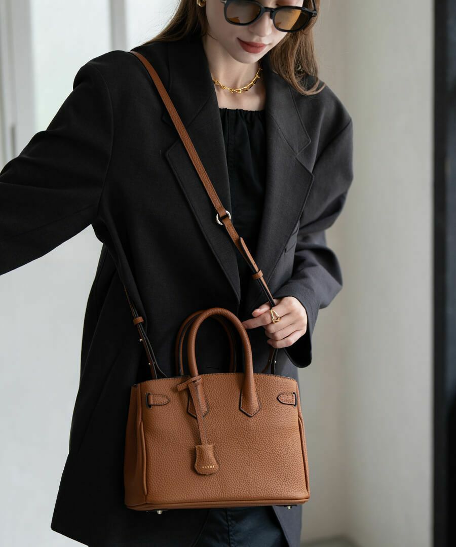 本革 2way ショルダーバッグ ハンドバッグ Lenne レネ