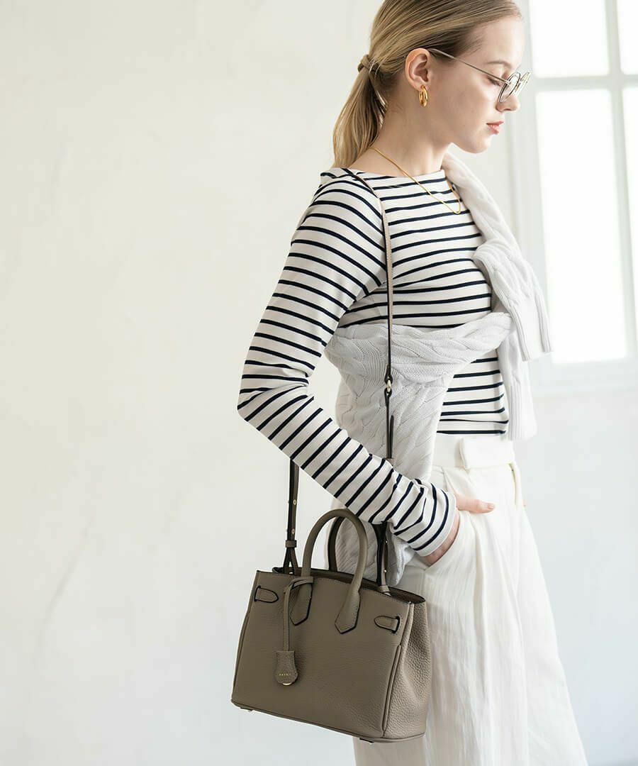 本革 2way ショルダーバッグ ハンドバッグ Lenne レネ