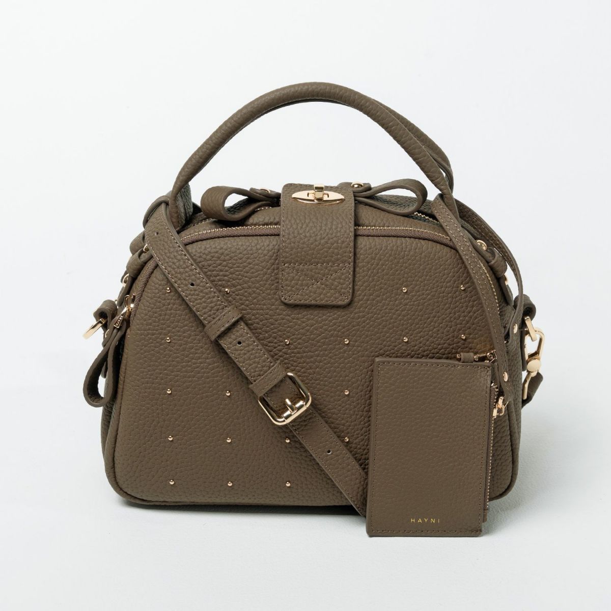 本革 2way ショルダーバッグ Nene Loche Dot ネネロシェ ドット トープ(ゴールド金具)