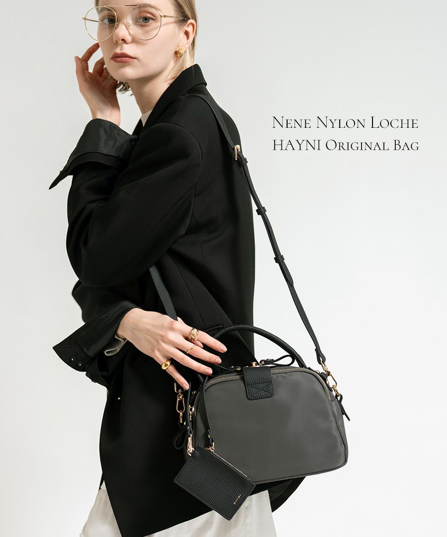 ナイロン 2way ショルダーバッグ ハンドバッグ 【 Nene Loche Nylon ネネロシェ ナイロン 】