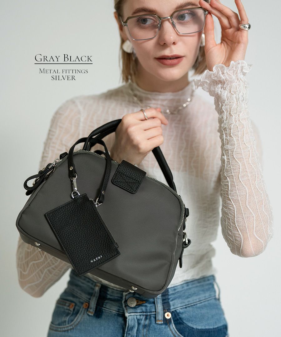 ナイロン 2way ショルダーバッグ ハンドバッグ 【 Nene Nylon Loche ネネナイロンロシェ 】