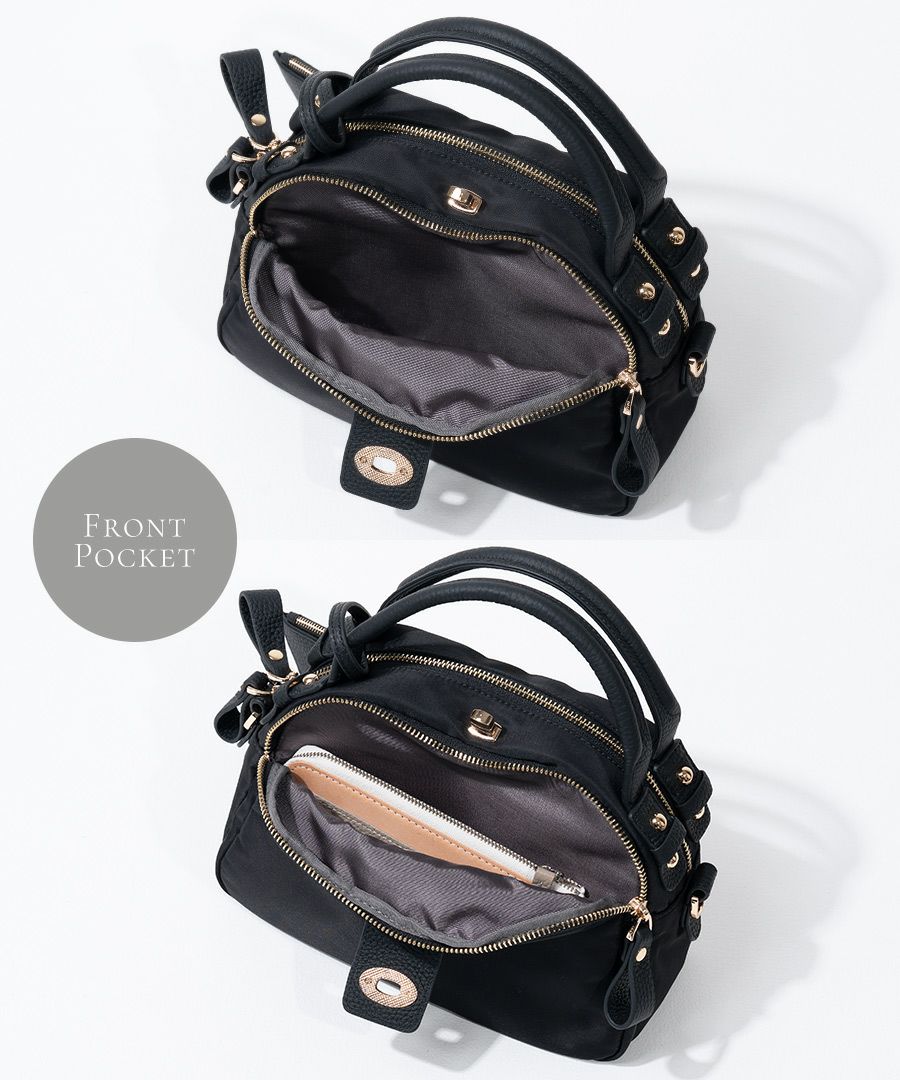 ナイロン 2way ショルダーバッグ ハンドバッグ 【 Nene Nylon Loche ネネナイロンロシェ 】